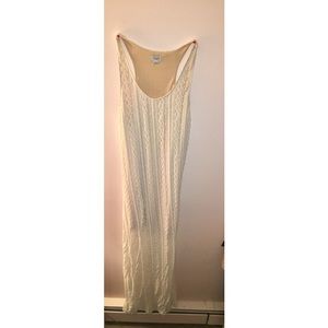 Lace cream maxi dress