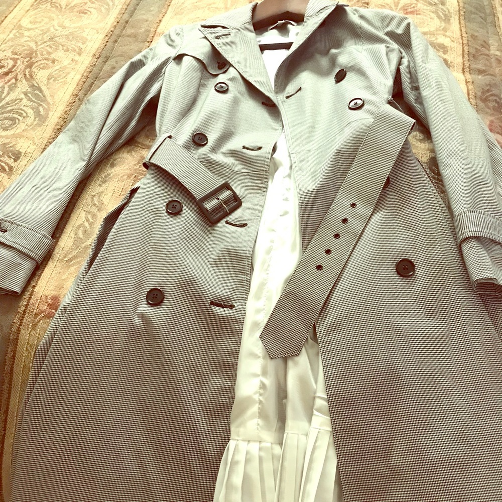 Opening Ceremony Cotton Trench coat pleated skirt.