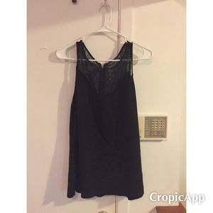 Black and lace sleeveless Express top.