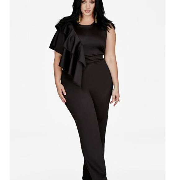 ashley stewart black jumpsuit