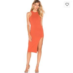 Donna Mizani Bodycon Midi with Thigh High Split