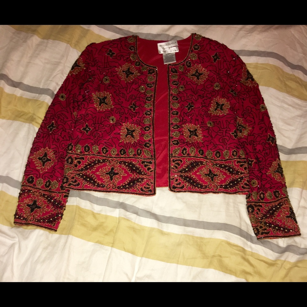 VINTAGE Adrianna Papell Beaded Blazer