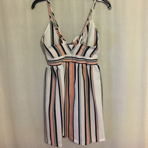 TOPSHOP PETITES STRIPED FRONT TIE KNOT DRESS - Picture 2 of 4