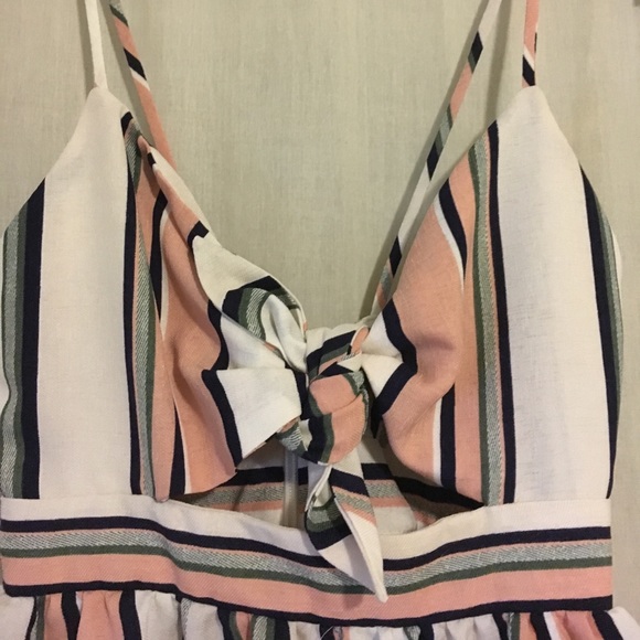 TOPSHOP PETITES STRIPED FRONT TIE KNOT DRESS - Picture 4 of 4