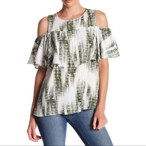 Cold shoulder tie dyed shirt