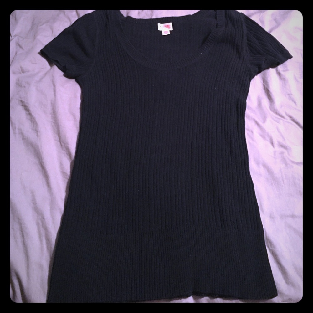 Mossimo Scoop Neck Ribbed Black Sweater