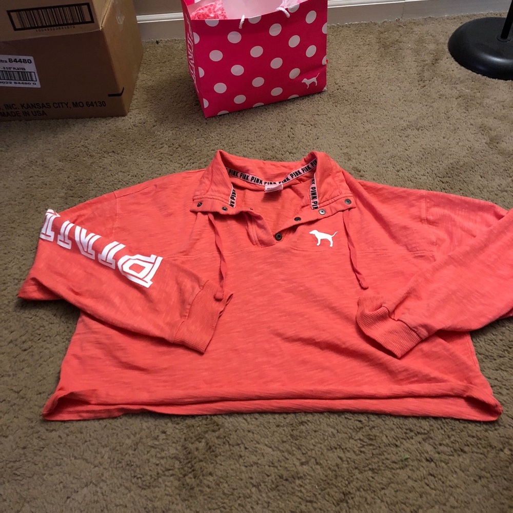 Pink by Victoria secret crop long tee