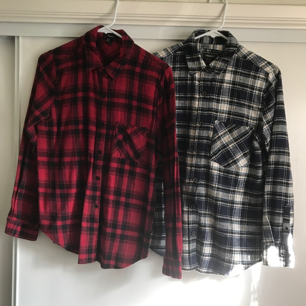 Forever21 Women's Flannel in red