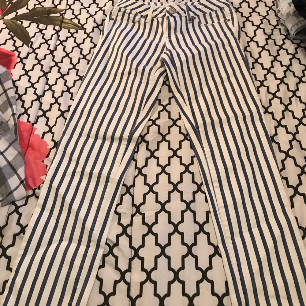 Blue striped jeans