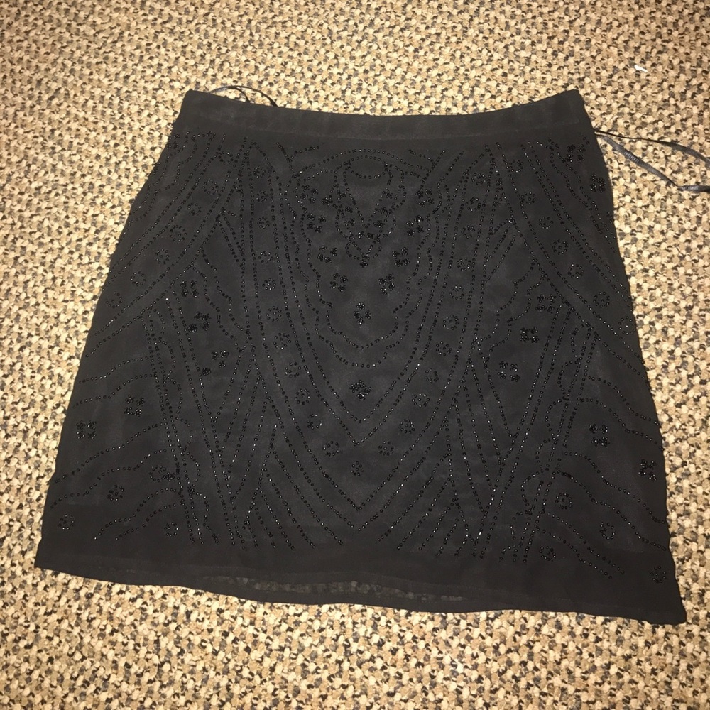 Forever 21 Black beaded mini skirt