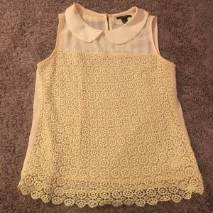 Sunny Yellow Collared Crocheted Tank Top