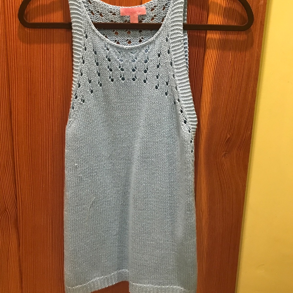 Lilly Pulitzer Blue Sweater Tank Top