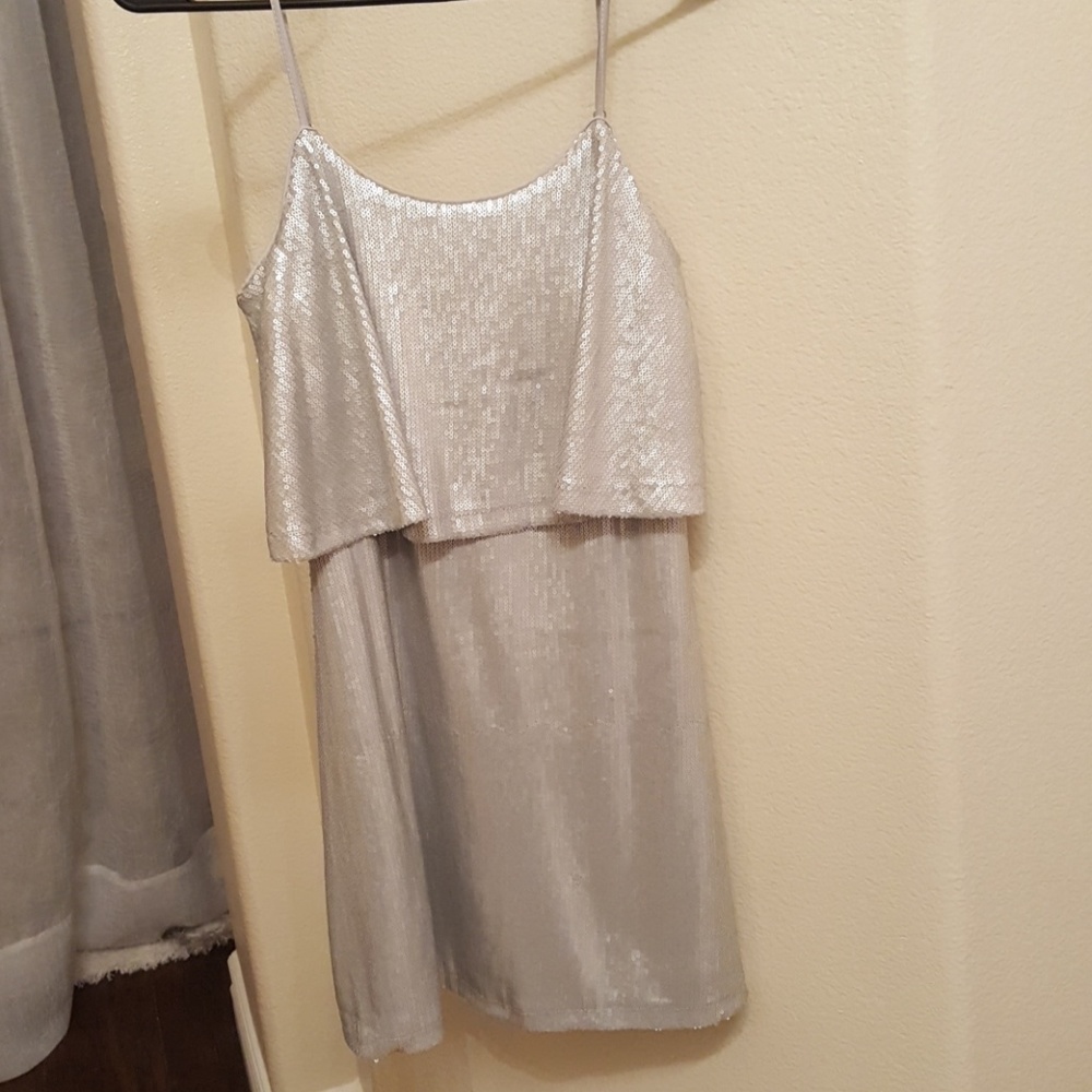 Silver sequin dress