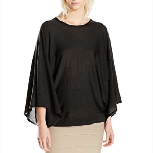 Black BCBG Max Azria Merino Wool Pullover Poncho! - Picture 3 of 6