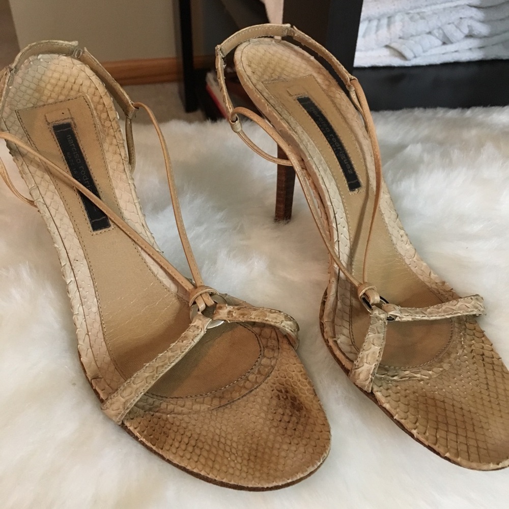 Narciso Rodriguez beige nude leather slingbacks 37