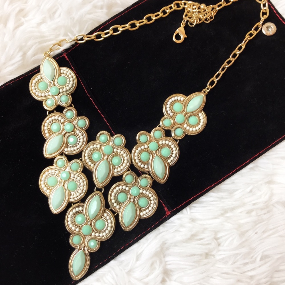 Turquoise & Gold Statement Necklace