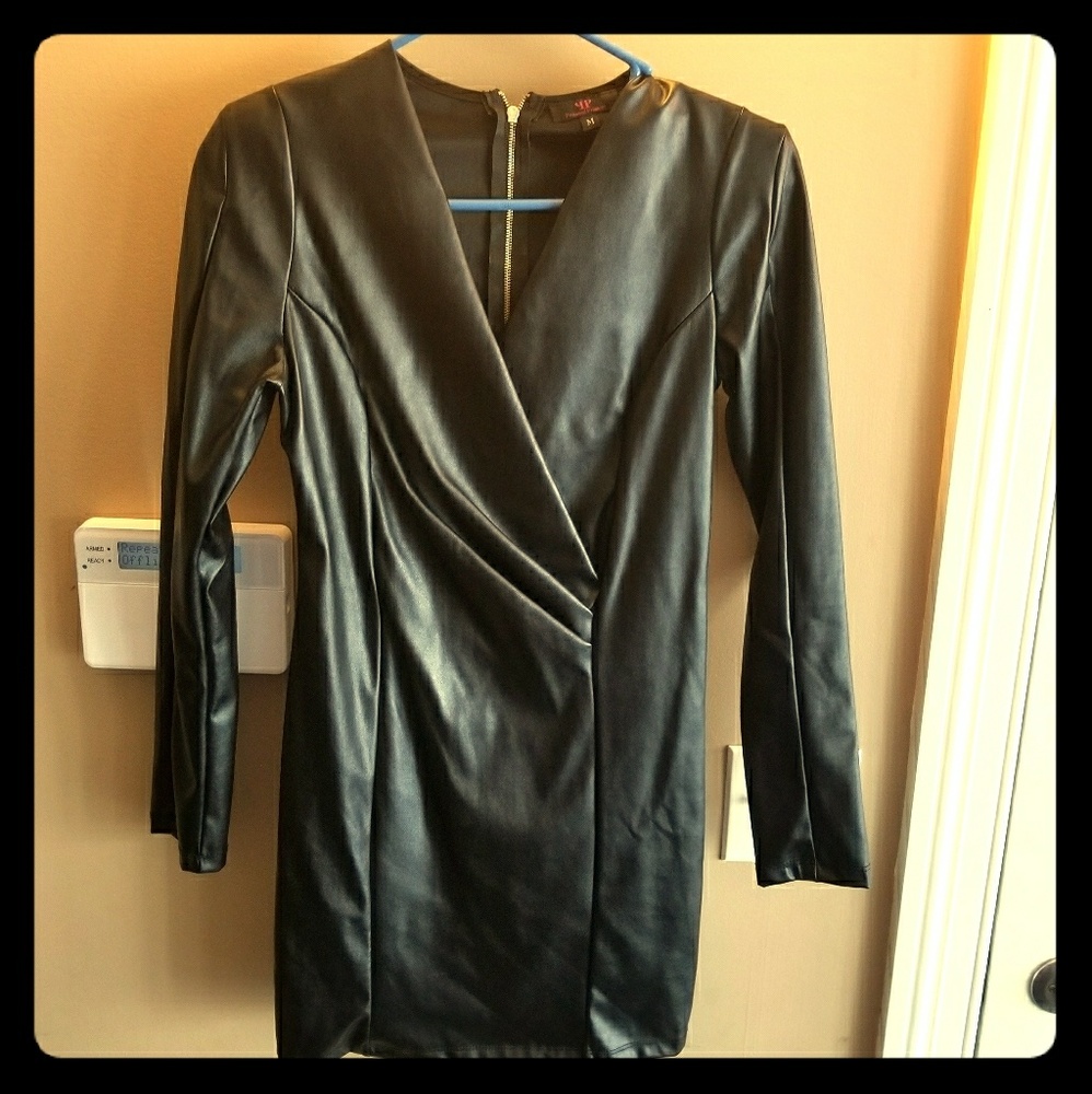 Black Faux Leather Dress