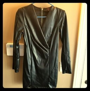 Black Faux Leather Dress