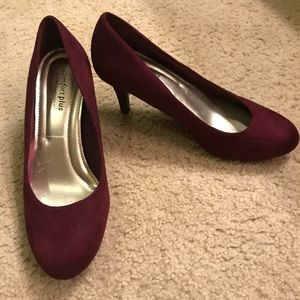 Burgundy suede heels