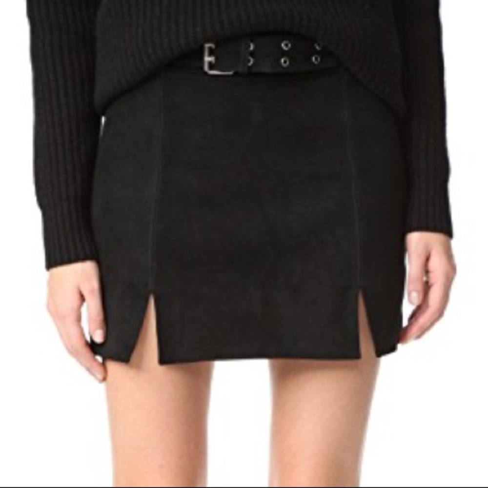 Rebecca Minkoff Suede Belted Miniskirt - Picture 3 of 6