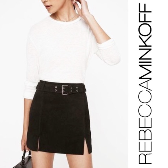 Rebecca Minkoff Suede Belted Miniskirt - Picture 2 of 6