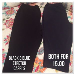 Blue & Black pair of Capri/Bermuda style