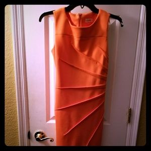 Beautiful Calvin Klein Orange Knee Length dress