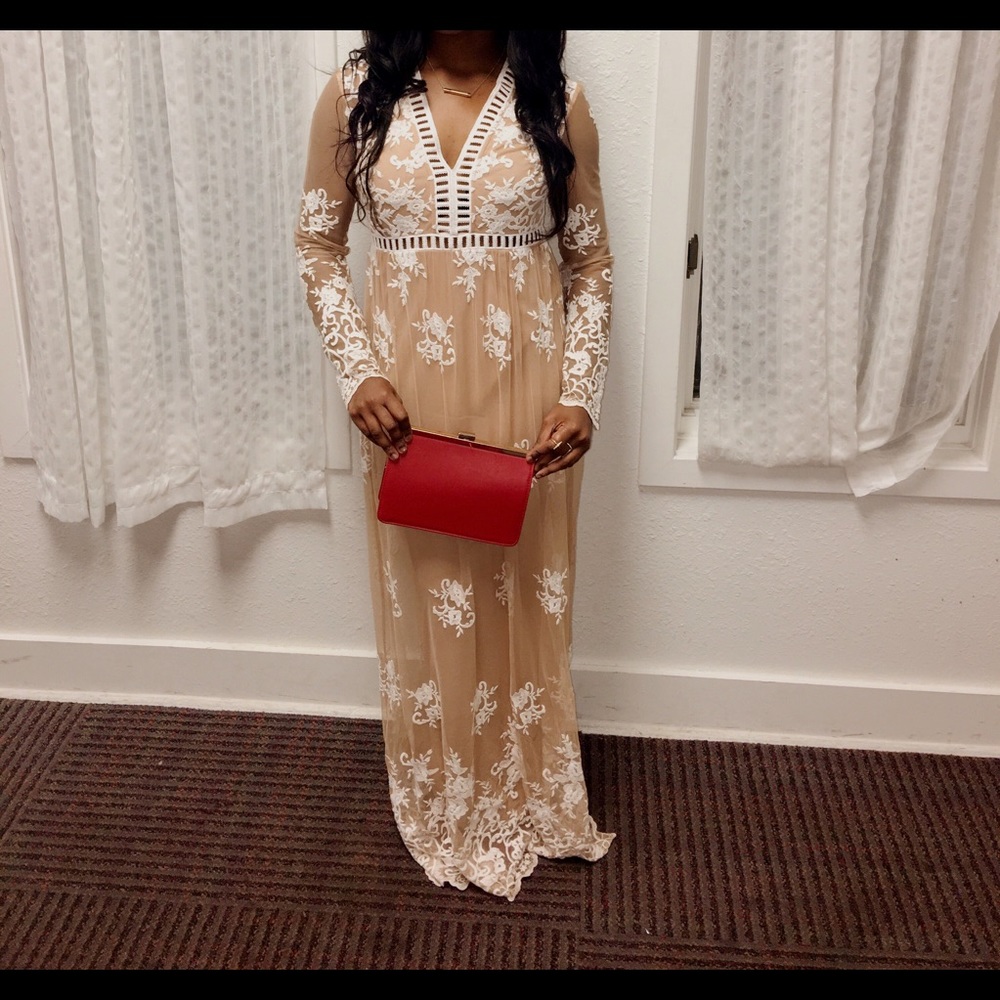 F21 Embroidered Maxi Dress