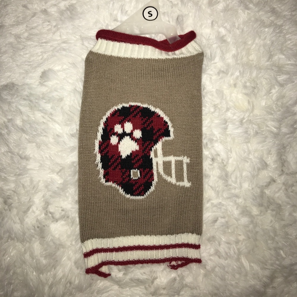 Football helmet dog sweater