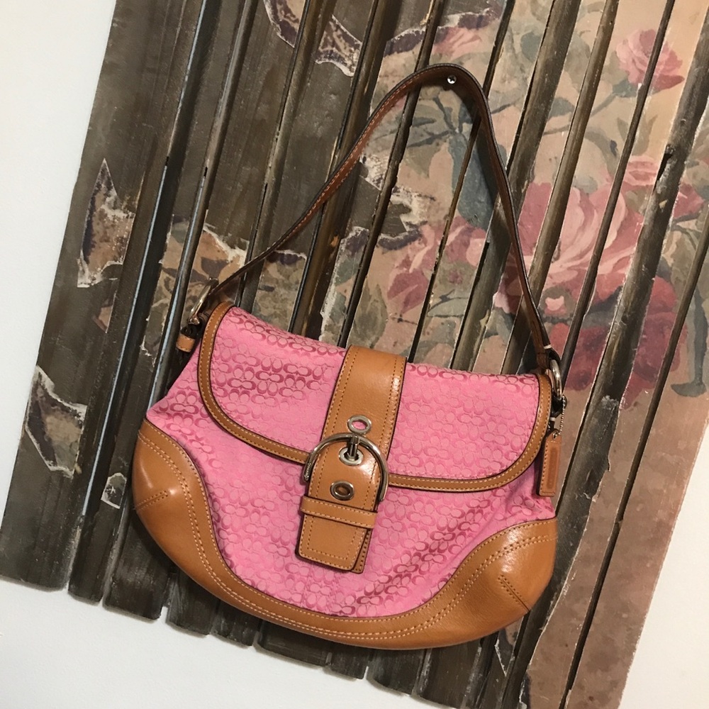 Pink coach shoulder bag