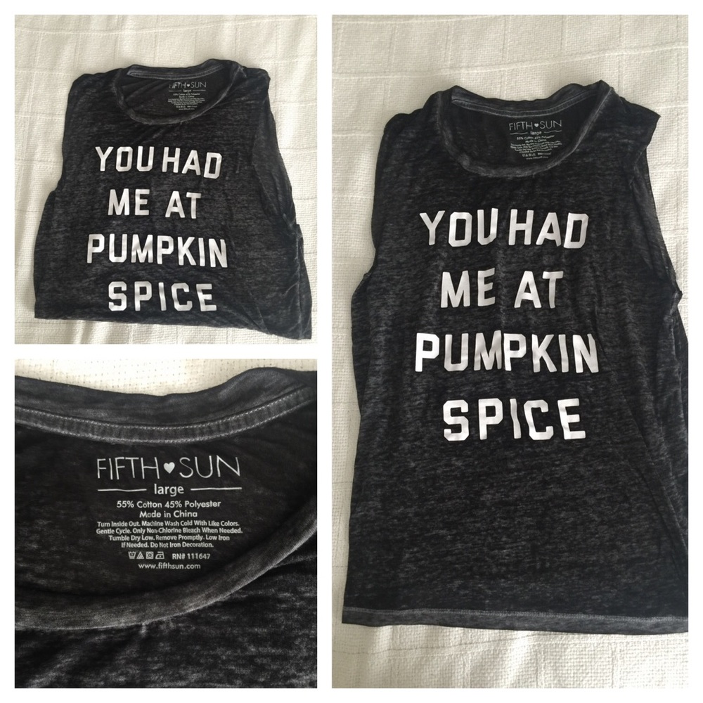 🧡Pumpkin Spice Graphic Tank Top, Size Large
