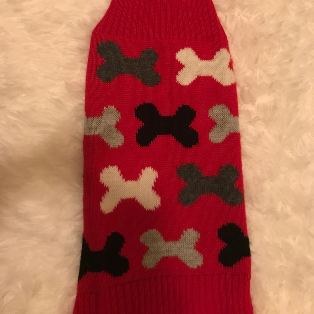 Red bone dog sweater