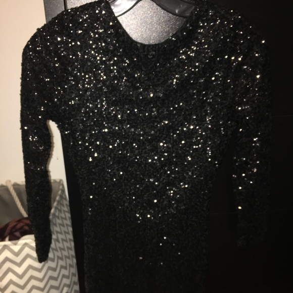 Sexy Black Sequin Dress - Picture 5 of 7
