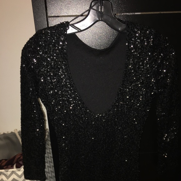 Sexy Black Sequin Dress - Picture 6 of 7