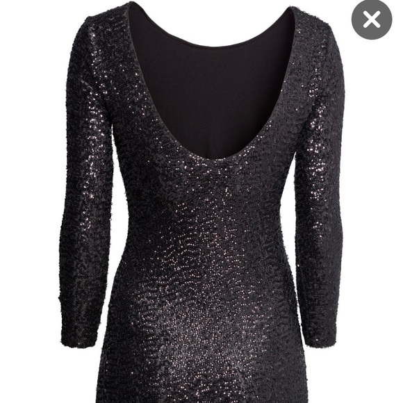 Sexy Black Sequin Dress - Picture 3 of 7