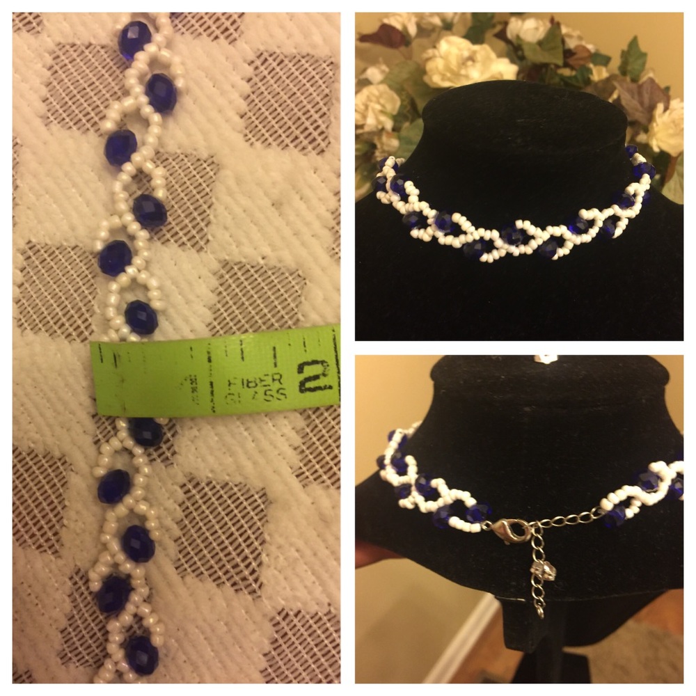 “Simply Adorable”Handmade beaded choker & earrings - Picture 2 of 8