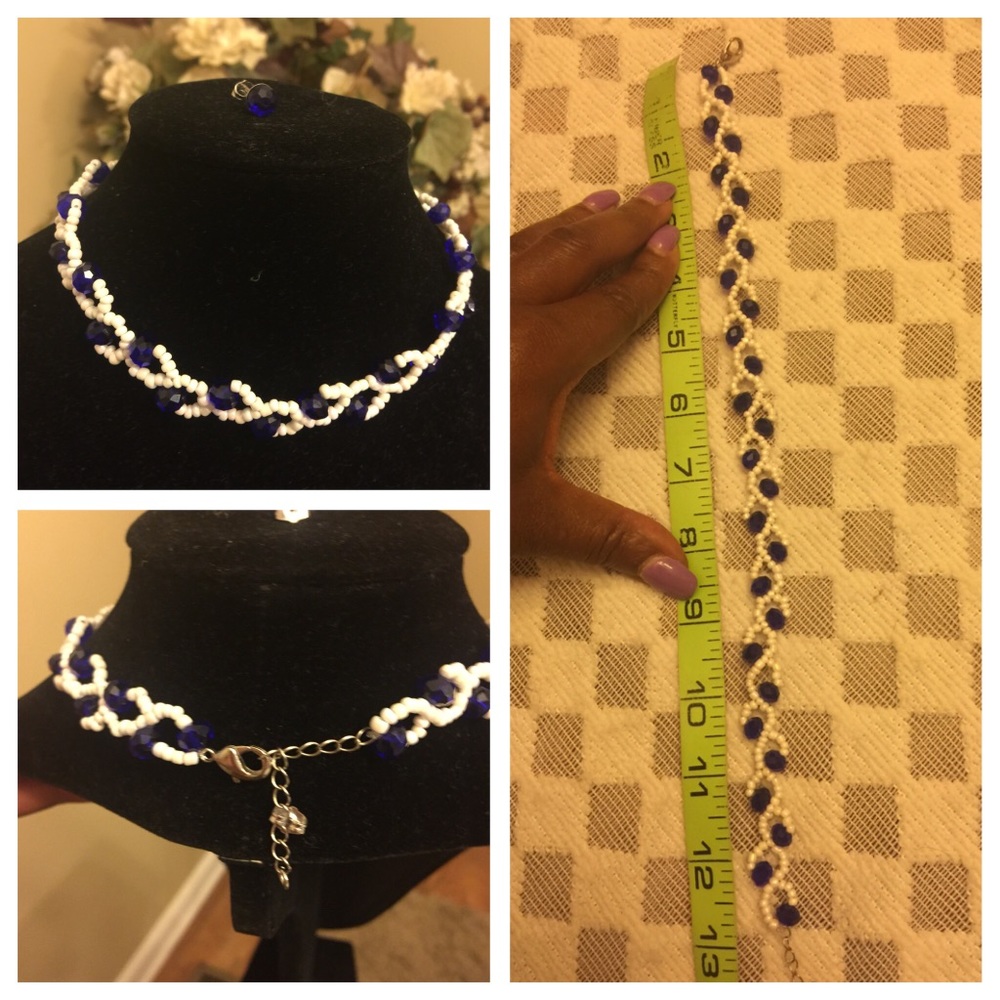 “Simply Adorable”Handmade beaded choker & earrings - Picture 3 of 8