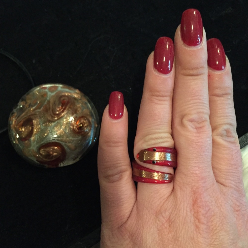 Pyrex hand-made ring/pendant set