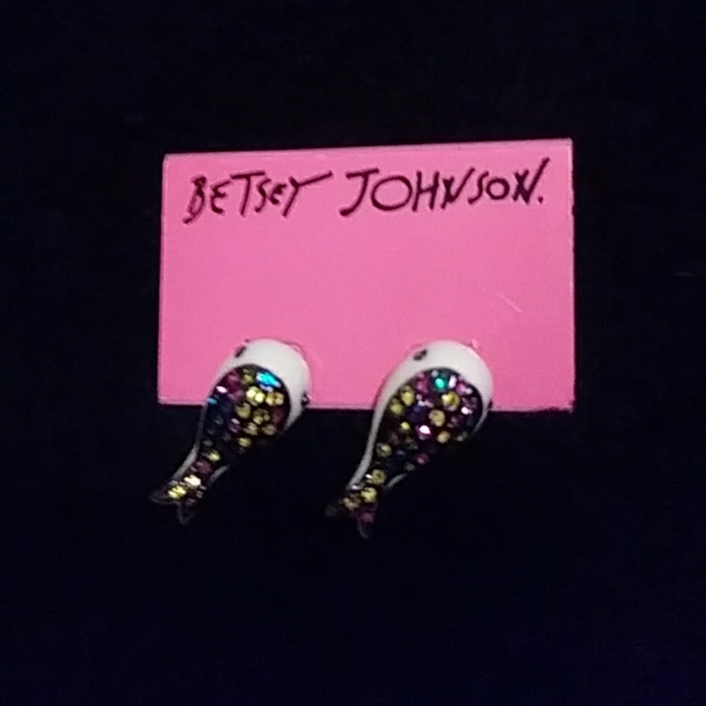 Betsey Johnson Sparkle Whale Earrings