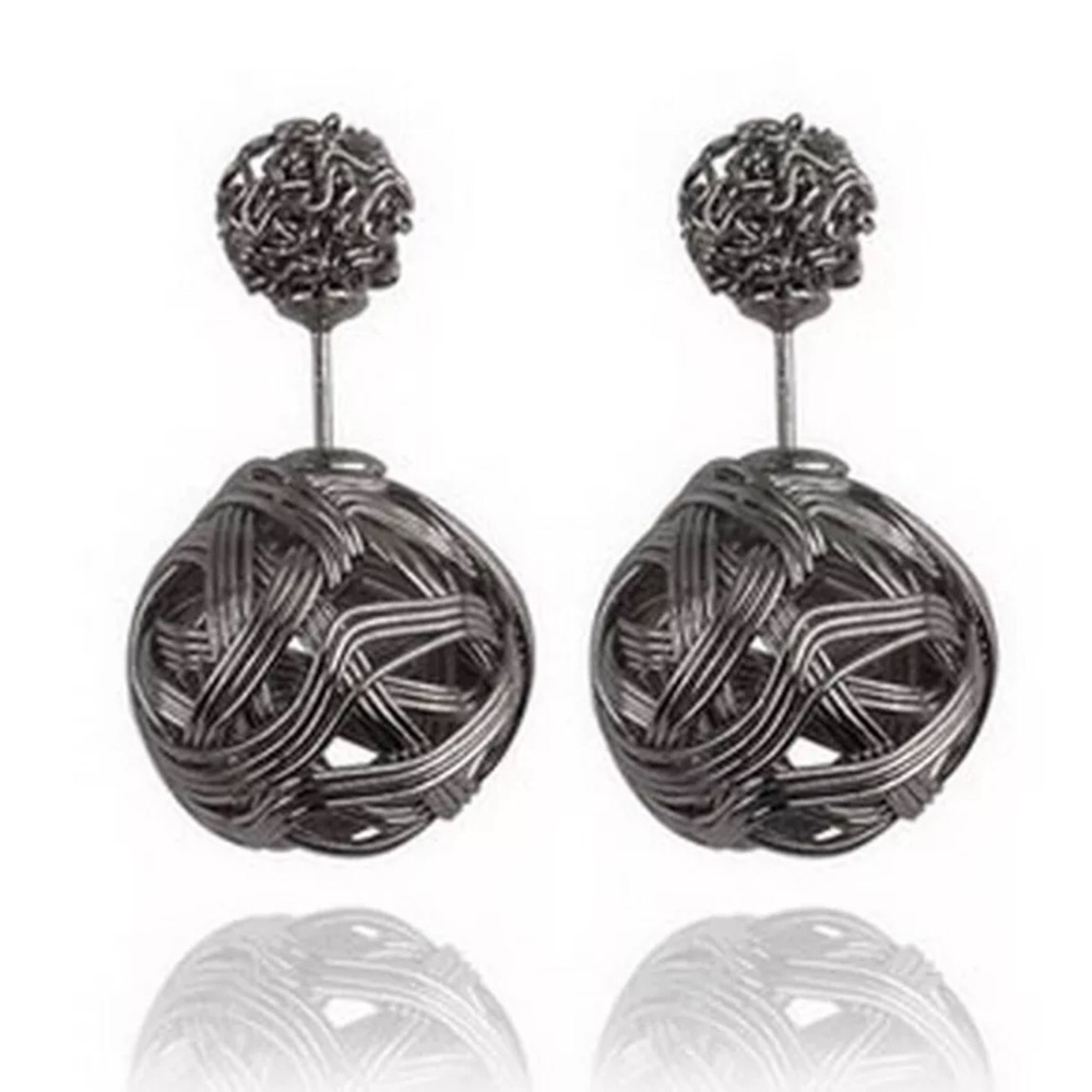LAST PAIR! Gunmetal Ball Stud Earrings