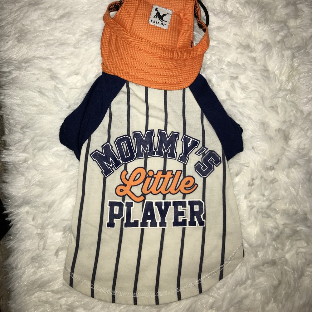 Baseball style dog shirt