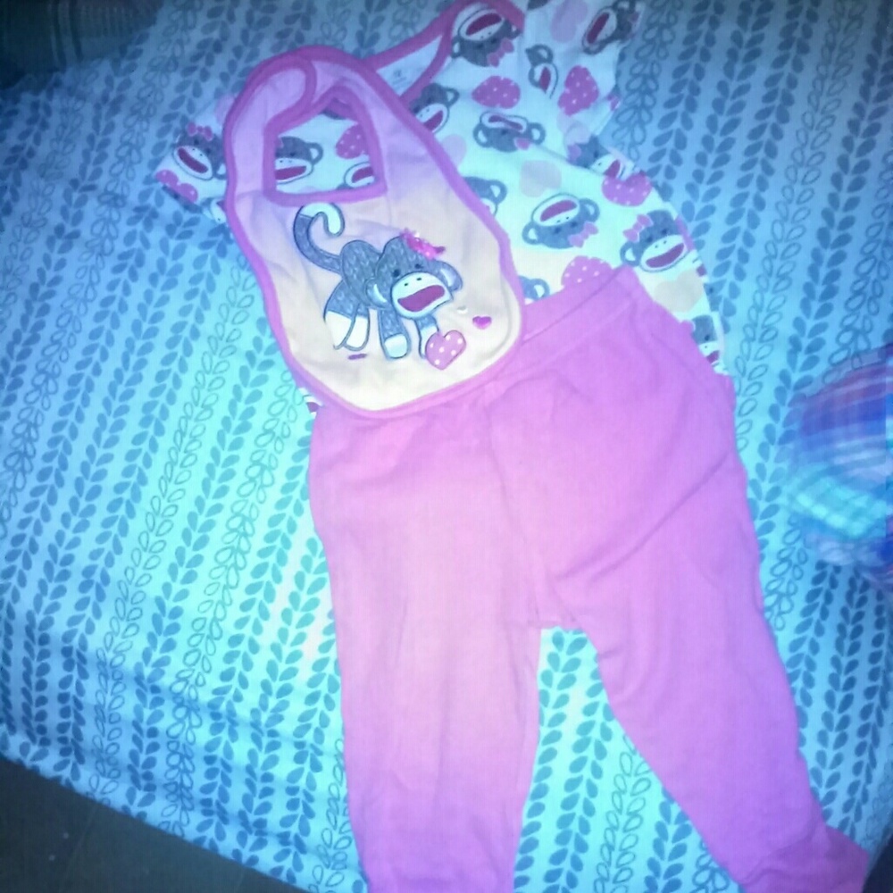 Classic BabyGirl Sock Monkey Outfit🙊👶🌸