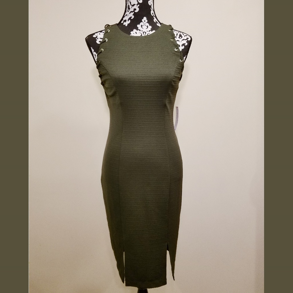 NEW!!! Bisou Bisou Olive / Gold Sheath Dress
