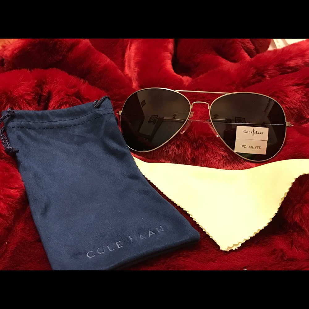 Colé Haan Polarized Aviator Sunglasses