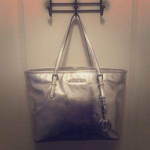 Silver Michael Kors small tote