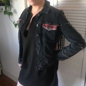 GUESS? Fringe denim jacket