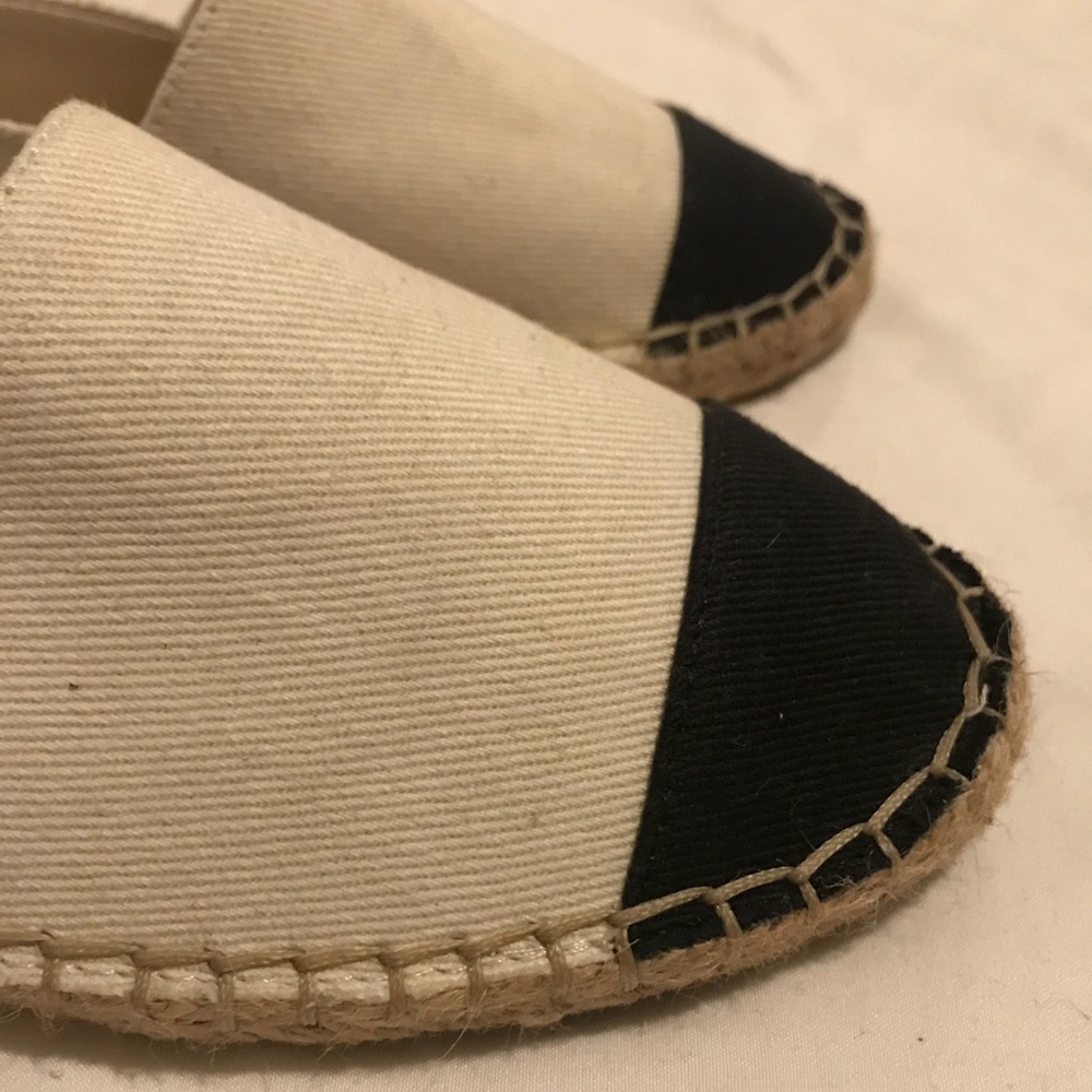 Creme & black espadrilles