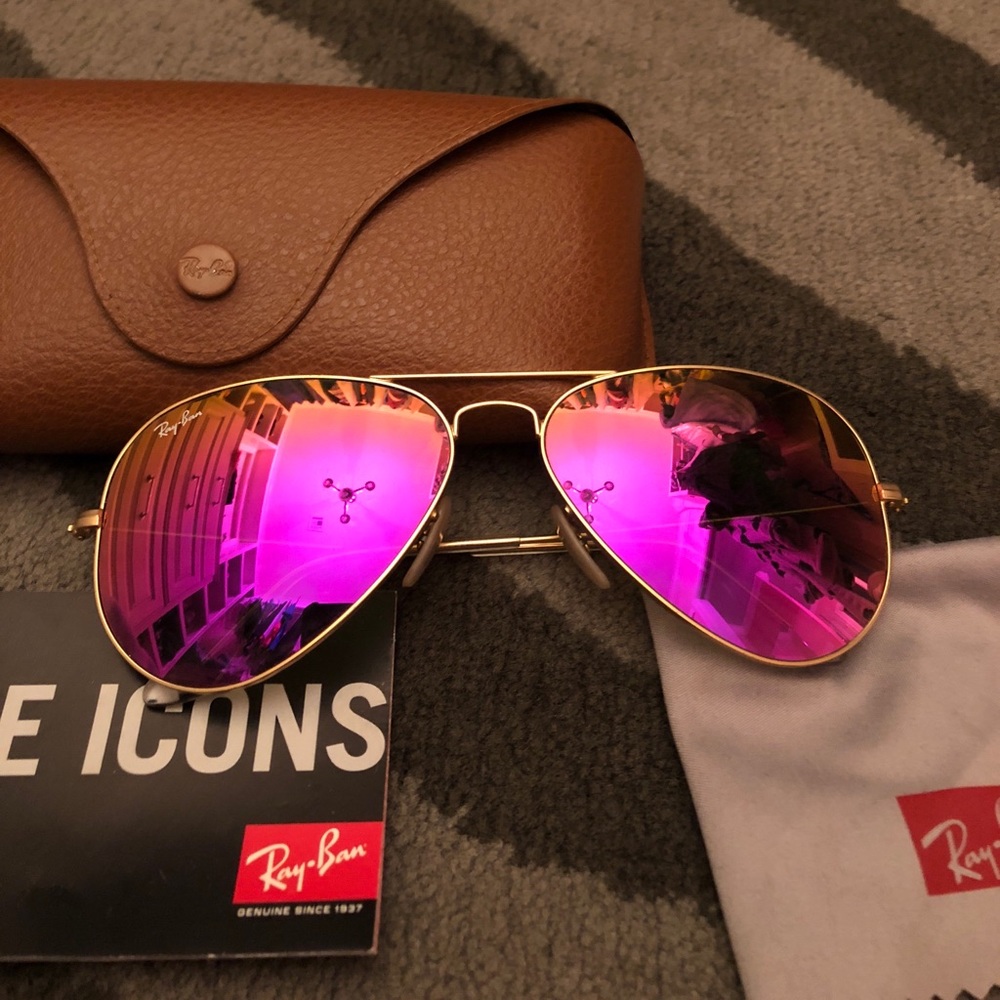 100% Authentic Ray Ban Sunglasses Pink Aviator