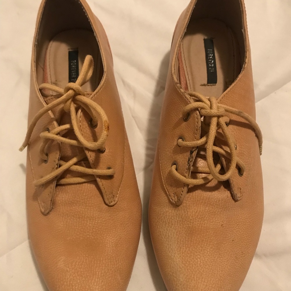 Creme peach slip on shoes