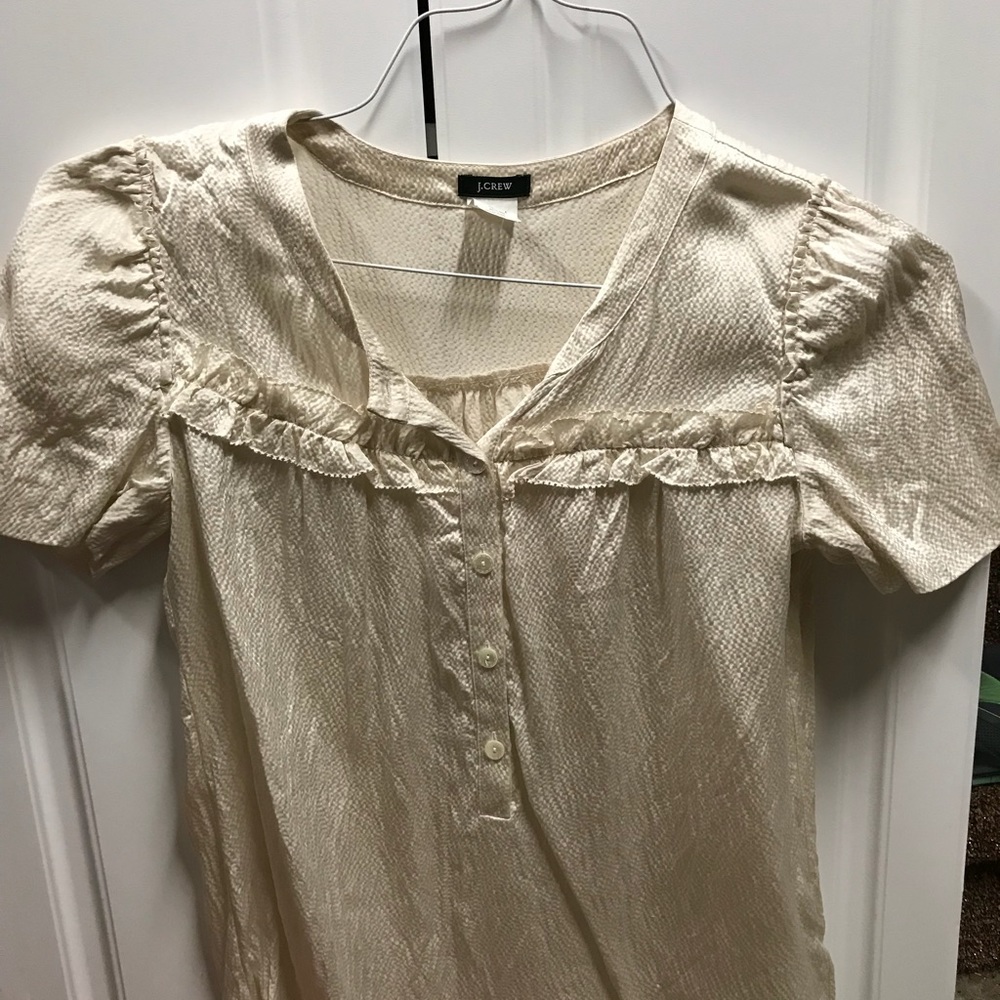 Cream silk JCrew shirt